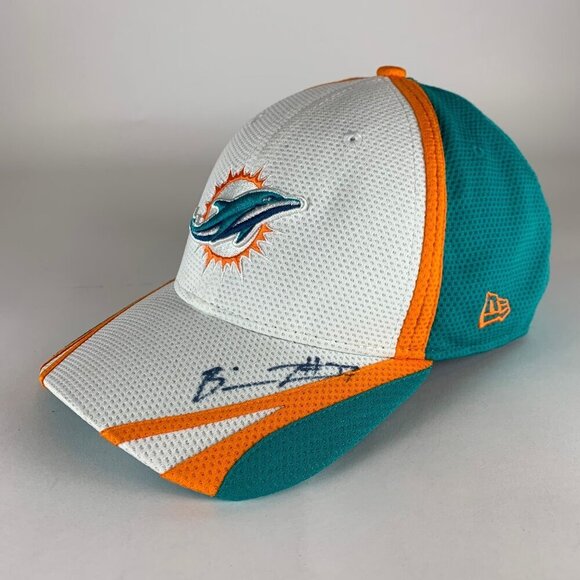 Miami Dolphins NFL White Aqua Orange New Era 39Thirty Stretch Fitted Hat XL/2XL - Picture 1 of 6
